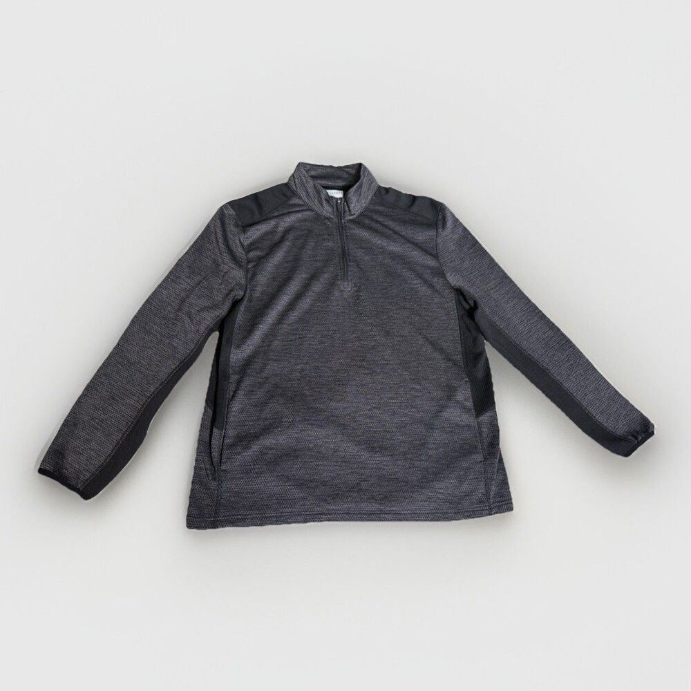 PGA Tour Golf Jacket Mens Large 1/4-Zip Black L/S Goemetic Pattern Pullover